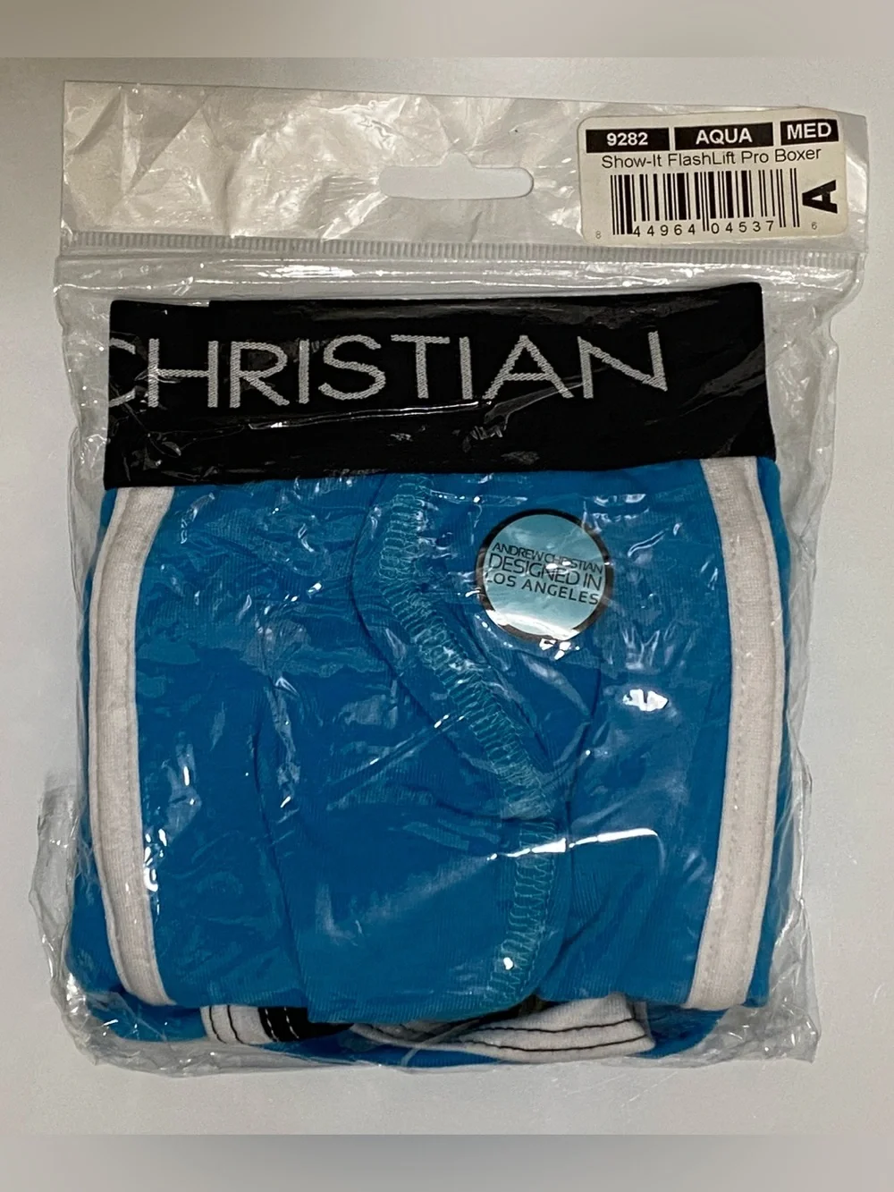 NWT! Andrew FlashLift Pro Boxer w/Show-It Tech MED Aqua